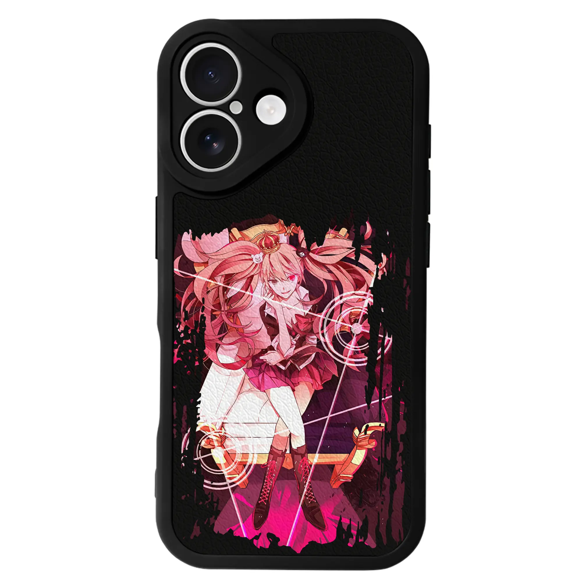 ダンガンロンパ グッズ,江ノ島盾子 - IPhone 16シリーズ対応 ・ シリコンスマホケース ・ レザー調 ・ 高精度フィット ・ 耐衝撃 ・ ワイヤレス充電対応 ・ 精密カット